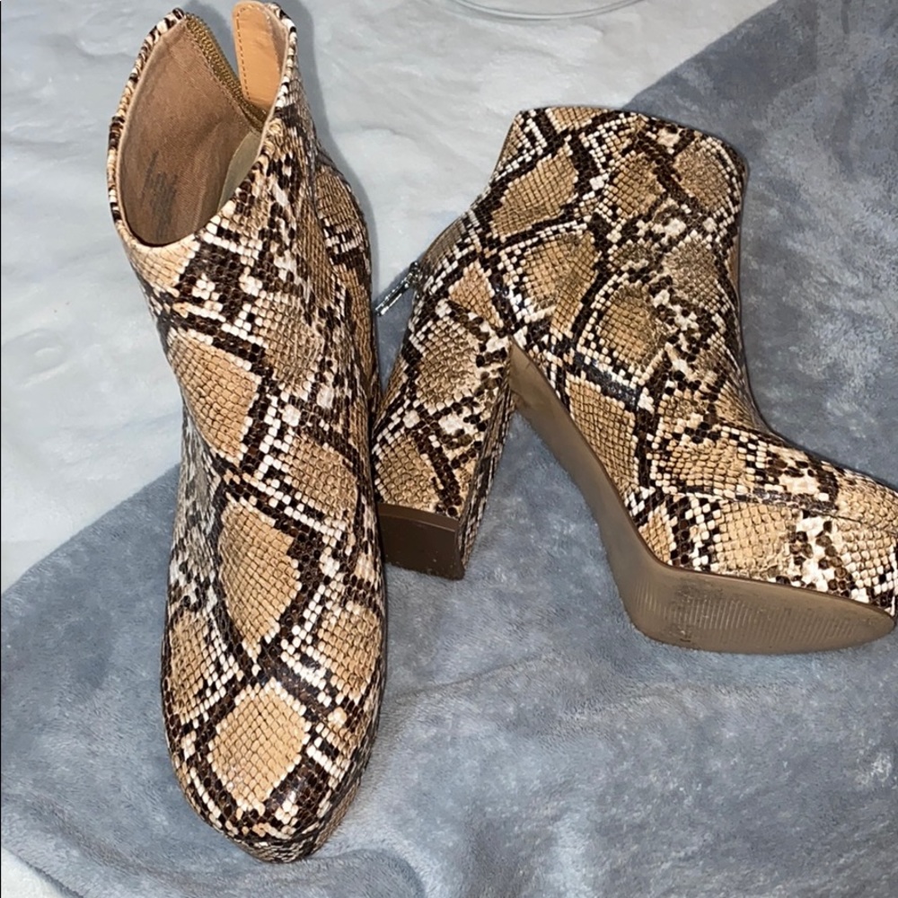 Snake print heels